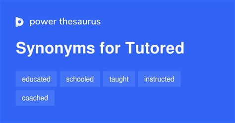 Schooled typically refers to a formal education received in a school setting, while tutored refers to a more individualized form of education, often provided by a private tutor. . Tutored synonym